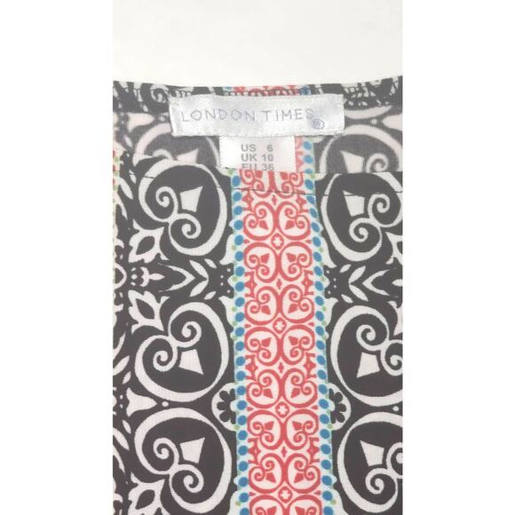 London Times medallion knee length shift Dress women's size 6 - Picture 4 of 7